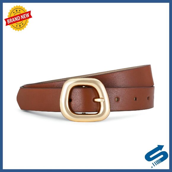 Women\'s Thin Leather Belt Skinny Waist Adjustable Gold Buckle main image 8